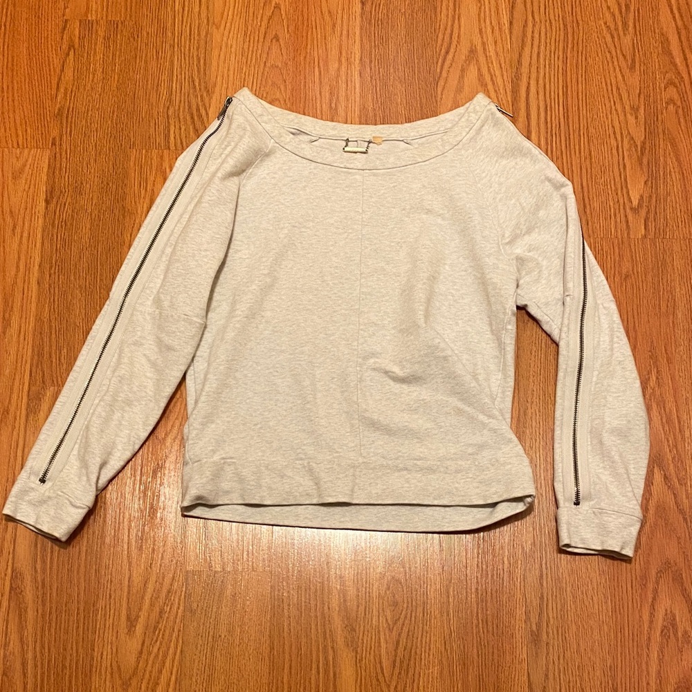 Corson Casual Light Gray Sweatshirt with Zipper Accents S